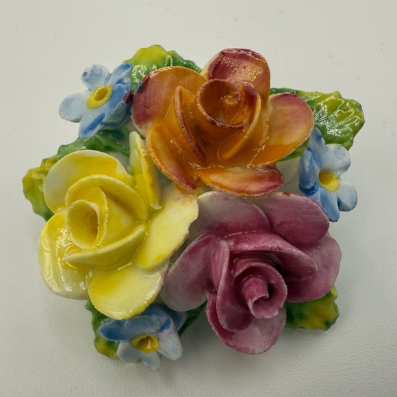 Two Vintage Bone China Brooch’s Floral Theme Excellent Condition! - Picture 7 of 11